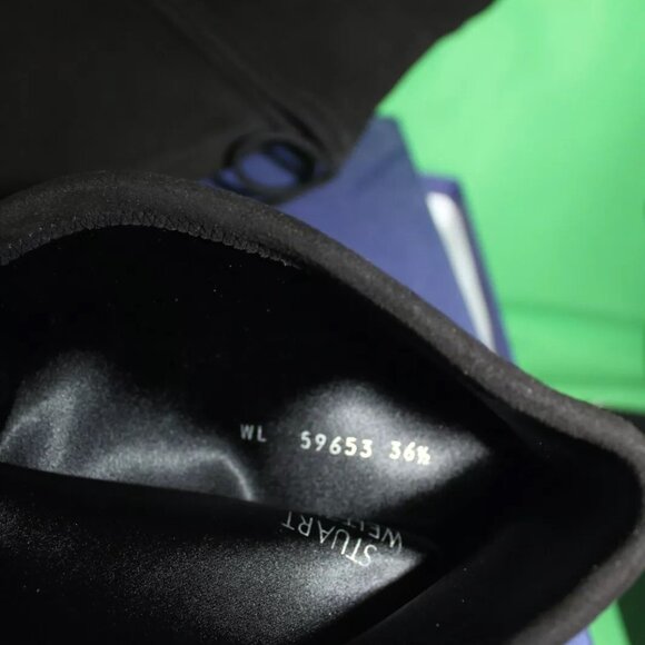 Stuart Weitzman Taglia Highland Black Suede High Heel Boots WL59653 Women's 6 - Picture 7 of 10